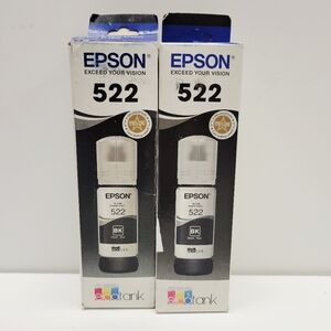 Epson 522 EcoTank Genuine Ink Ultra-high Capacity Black Bottle Twin size 65mlx2